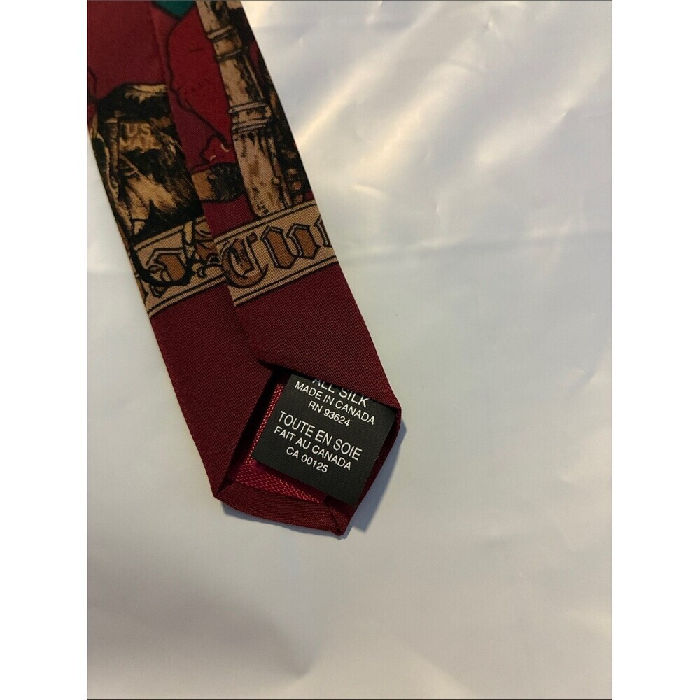 Norman Rockwell Red and Teal Christmas Santa Print Tie - Picture 3 of 4
